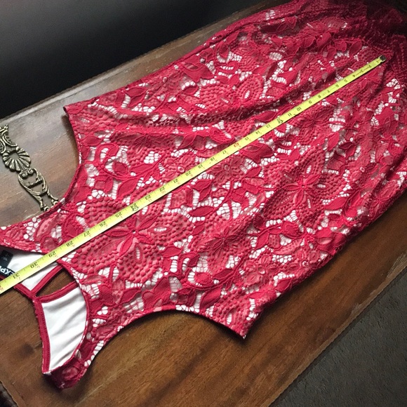Red Lace Express Cocktail Dress - Picture 6 of 8
